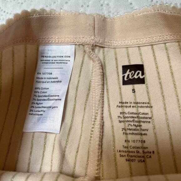 Tea Collection Sparkle Stripe Capri Leggings Size 5 - Picture 4 of 4
